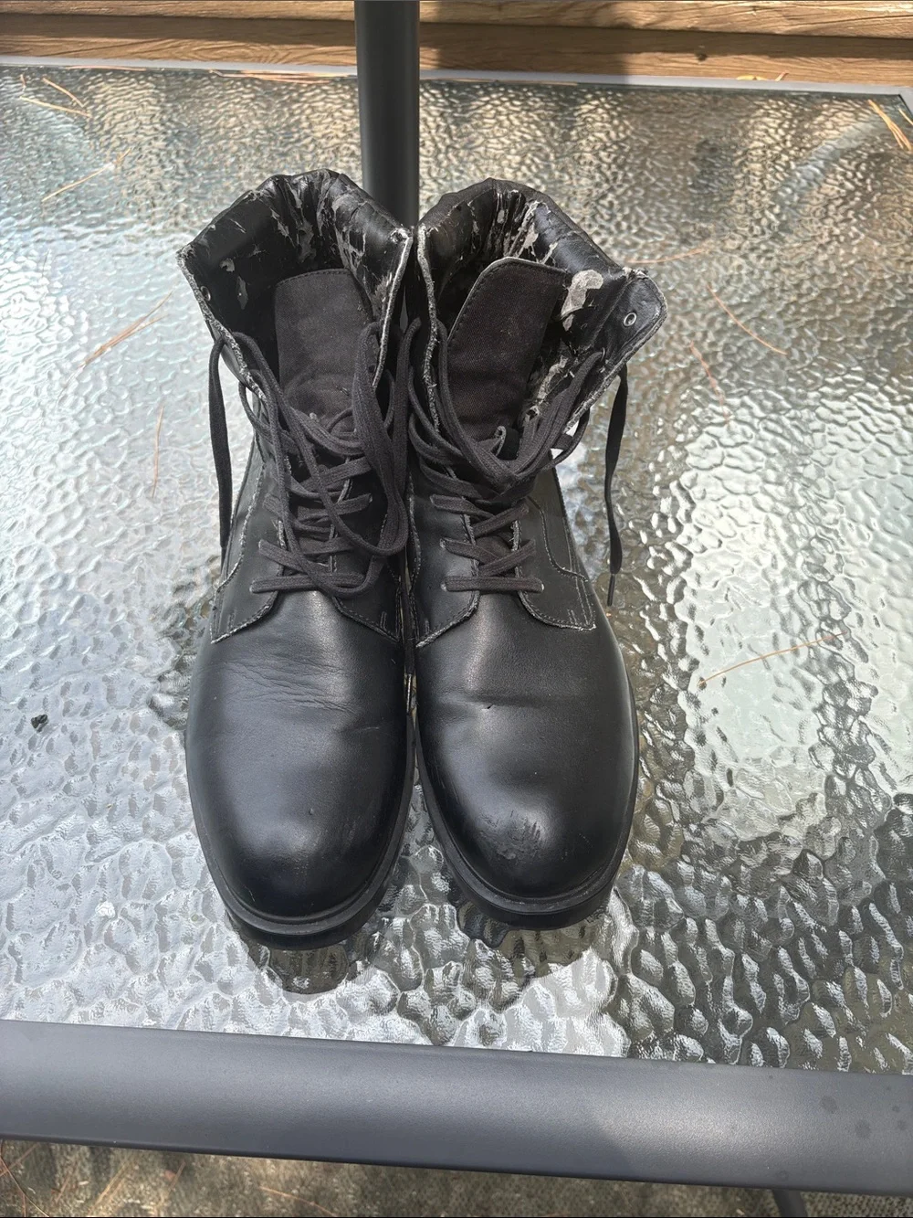Calvin Klein Black Lace-Up Leather Ankle Boots